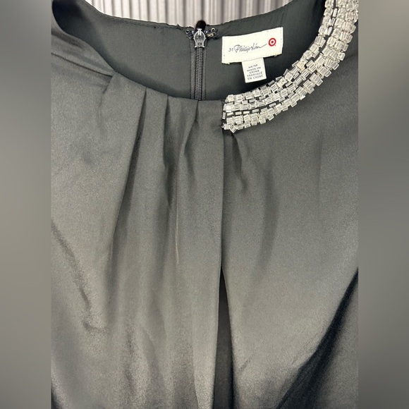 Women’s 3.1 Phillip Lim Sleeveless Solid Black Jewel Polyester Dress Size Medium - Picture 3 of 4